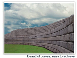 Curved retaining walls